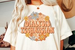 Retro Groovy Floral Dialysis Technician Png Dialysis Tech Product Image 5