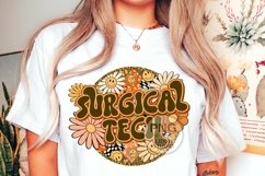 Surgical Tech Png Surg Tech Retro Groovy Floral Leopard Product Image 5