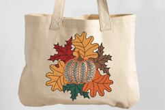 Pumpkin with Fall Leaves Embroidery Design Product Image 4
