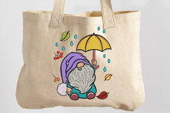 Fall Gnome with umbrella, Fall Vibes, Machine Embroidery Product Image 4