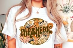 Paramedic Png Retro Groovy Floral Leopard Sublimation Design Product Image 5