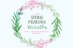 Beautiful Pink Green Spring Watercolor Wreaths Product Image 2