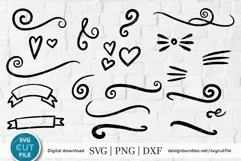 Flourish svg, swoosh svg, swashes svg, swirl svg, squiggle Product Image 1