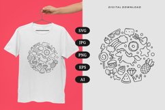 Unicorn Doodle T-shirt | SVG Product Image 1