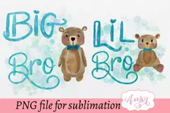 Big bro Lil bro sublimation designs for kid's T-shirts Product Image 1