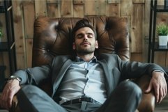 Relaxed businessman taking a break in office Product Image 1