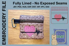 Heart Healthy Mini Zipper Bag / Fully Lined, 4X4 HOOP Product Image 1