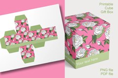 Printable Pink Roses Cube Boxes for Small Gifts Set of 4 Product Image 4