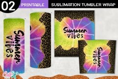 Summer vibes Tie-Dye 20 Oz. Skinny Tumbler sublimation PNG Product Image 2
