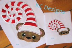 Christmas Critter Bear With Sleeping Hat Applique Design Product Image 1