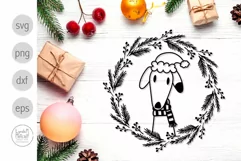 Christmas Dog in Wreath SVG, Winter Dog SVG Product Image 5