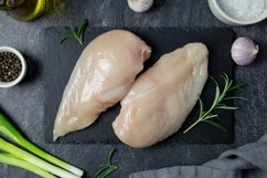 Raw chicken breast fillet with spice and greens food photo. Product Image 1