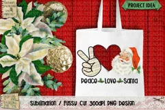 Peace Love Santa | Christmas | Sublimation | PNG | Printable Product Image 3