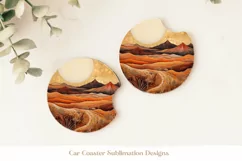 Vintage Coaster Png | Autumn Coaster | Western Car Coasters Product Image 1
