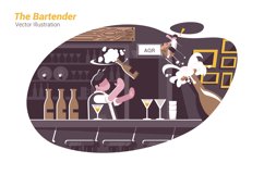 The Bartender - Vector Illustration Product Image 1