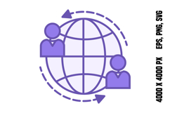 Colored Global Movement Icon Product Image 1