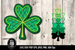 3d Layered Shamrock| Shamrock mandala SVG| Clover mandala Product Image 2