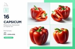 Capsicum Gourd Fresh Vegetables on White Background Set 14 Product Image 1