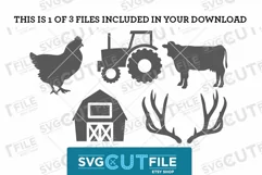 Farm animal svg, farm svg, barn svg, buffalo plaid svg Product Image 2