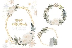 Winter floral frames Clipart, Polygonal Clipart Product Image 1