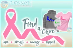 Find A Cure Quote One Color Ribbon SVG Dxf Eps Png PDF Files Product Image 1