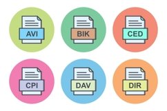 Set Of File Formats Icons Product Image 1