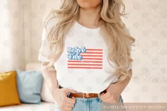 Brave and Free Sublimation design | Patriotic PNG | Flag PNG Product Image 3