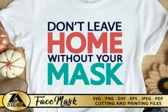 Mask SVG PNG EPS DXF Face Mask SVG Mask Design SVG Cut File Product Image 2