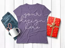 Christmas Theme Ladies/Women Wrinkled T Shirt Mock ups - 6 Product Image 4