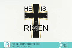He is Risen Svg, Jesus Svg, Easter Svg, Cross Svg, Bible Svg Product Image 1