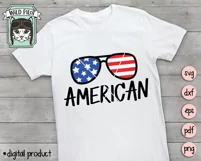 American Flag Sunglasses SVG Cut File, 4th of July SVG Product Image 2