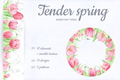 Pink Tulip Collection. Watercolor Product Image 1