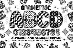 Geometric Alphabet png clipart, geometric doodle letters Product Image 1