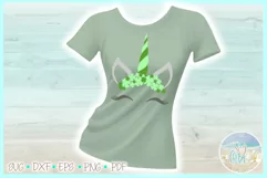 Unicorn with Clovers St Patricks Day SVG Dxf Eps Png PDF Product Image 2