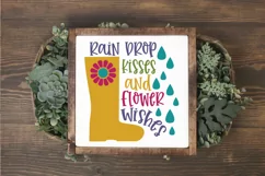 Raindrop Kisses and Flower Wishes SVG File - Spring SVG file Product Image 3