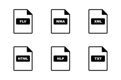 Set Of File Formats Icons Product Image 1