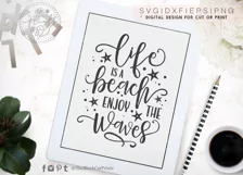 Life Is A Beach Enjoy The Waves SVG | Funny Summer SVG Product Image 4