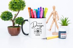 Mug Mockup 11 Oz Blank White Coffee Cup Black Handle Product Image 1