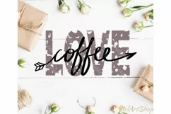 Love Coffee svg, Distressed svg, Grunge svg, Coffee lover Product Image 1