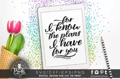 For I Know The Plans I Have For You SVG | Bible Verse SVG Product Image 1