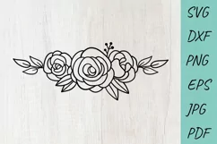 Rose Flower SVG, DXF, EPS, PNG Product Image 1