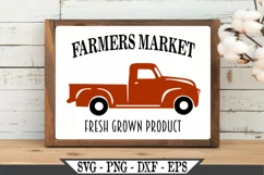 Farmers Market With Red Truck SVG Product Image 2