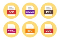 Set Of File Formats Icons Product Image 1