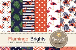 Flamingo Brights Digital Papers Product Image 1