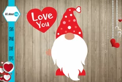 Love You Svg, Gnome Svg, Valentine's Svg Product Image 2