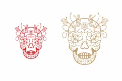 Papercut Floral Skull SVG, AI, EPS, PDF, PNG, JPEG Product Image 3