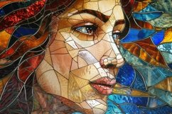 Stained Glass Beautiful Woman Background Wallpaper Product Image 1