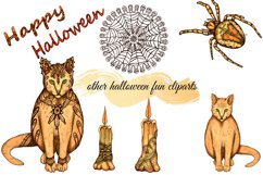 Fancy halloween clipart, halloween party png set, pumpkins Product Image 8