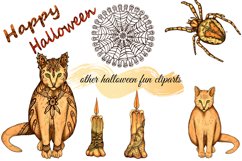 Fancy halloween clipart, halloween party png set, pumpkins Product Image 8