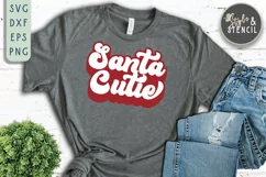 Santa Cutie Retro Christmas SVG - PNG, DXF, EPS, SVG, Cut Product Image 1